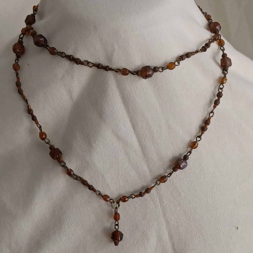 Elegant Brown Beaded Necklace